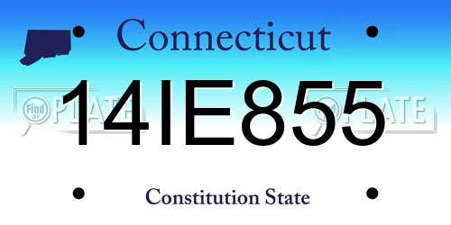 14IE855 Connecticut License Plate
