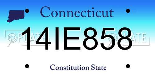 14IE858 Connecticut License Plate