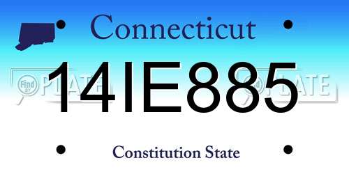 14IE885 Connecticut License Plate