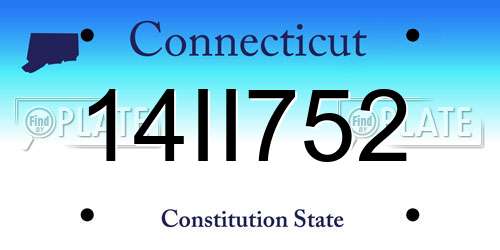 14II752 Connecticut License Plate