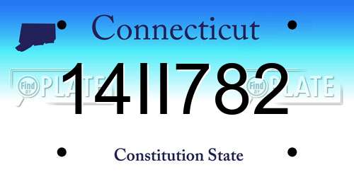 14II782 Connecticut License Plate