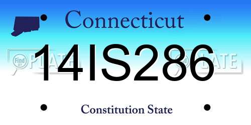 14IS286 Connecticut License Plate