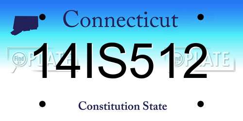 14IS512 Connecticut License Plate