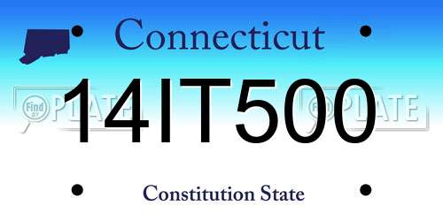 14IT500 Connecticut License Plate