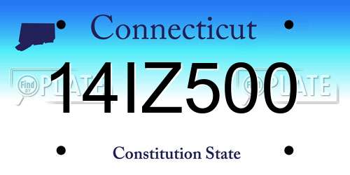 14IZ500 Connecticut License Plate