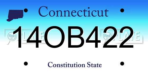 14OB422 Connecticut License Plate