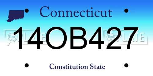14OB427 Connecticut License Plate