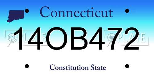 14OB472 Connecticut License Plate