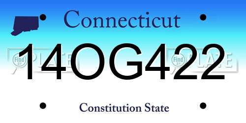 14OG422 Connecticut License Plate