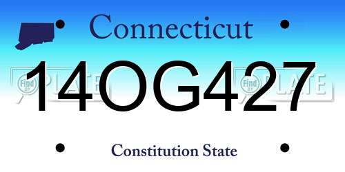 14OG427 Connecticut License Plate