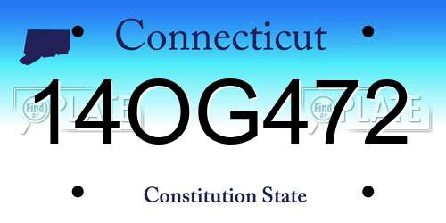 14OG472 Connecticut License Plate