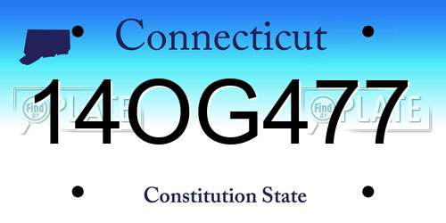 14OG477 Connecticut License Plate