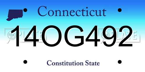 14OG492 Connecticut License Plate