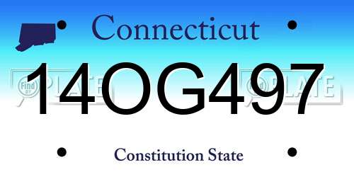 14OG497 Connecticut License Plate