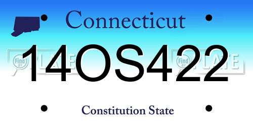 14OS422 Connecticut License Plate