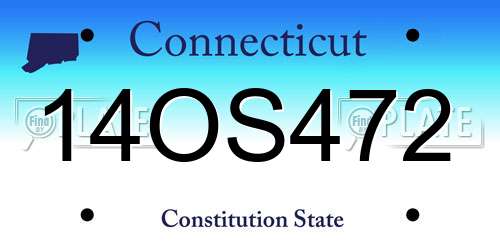 14OS472 Connecticut License Plate