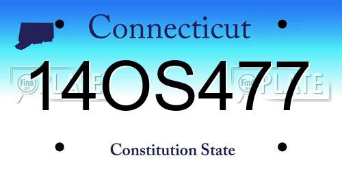 14OS477 Connecticut License Plate