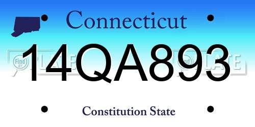 14QA893 Connecticut License Plate