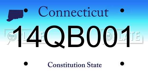 14QB001 Connecticut License Plate