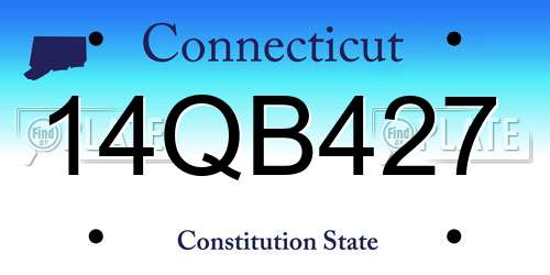 14QB427 Connecticut License Plate