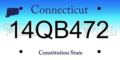 14QB472 Connecticut License Plate
