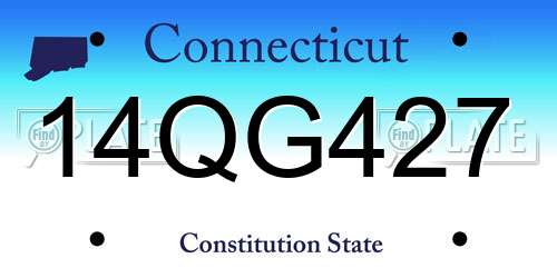 14QG427 Connecticut License Plate