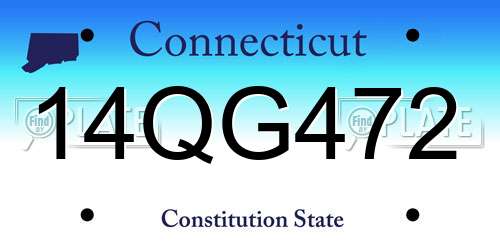 14QG472 Connecticut License Plate