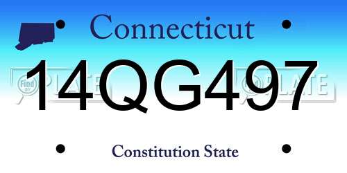 14QG497 Connecticut License Plate