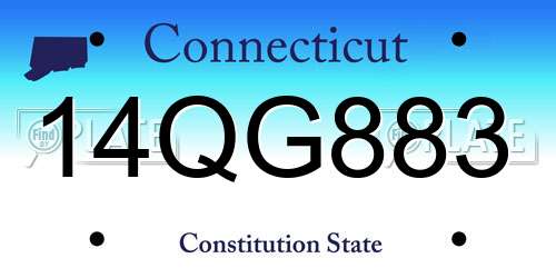 14QG883 Connecticut License Plate