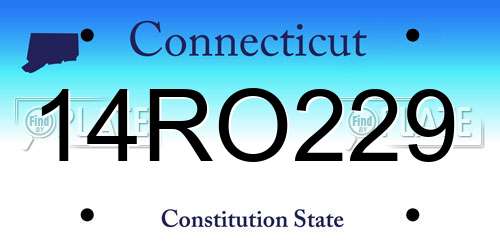 14RO229 Connecticut License Plate