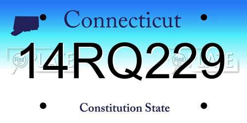 14RQ229 Connecticut License Plate