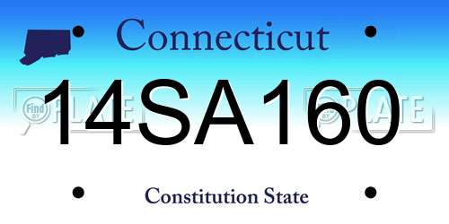 14SA160 Connecticut License Plate
