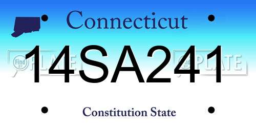 14SA241 Connecticut License Plate