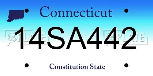 14SA442 Connecticut License Plate