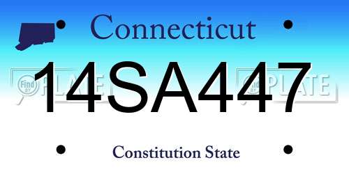 14SA447 Connecticut License Plate