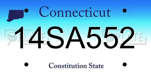 14SA552 Connecticut License Plate