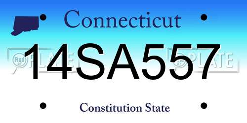 14SA557 Connecticut License Plate
