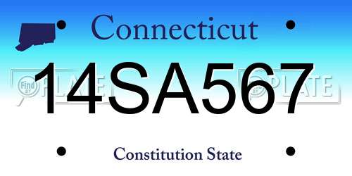 14SA567 Connecticut License Plate