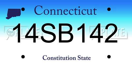 14SB142 Connecticut License Plate