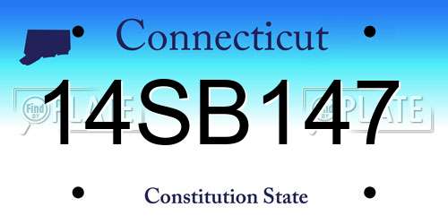 14SB147 Connecticut License Plate