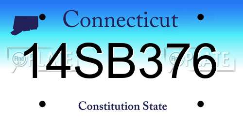 14SB376 Connecticut License Plate