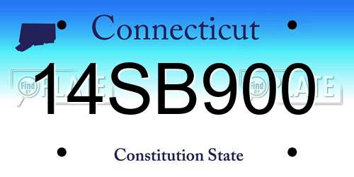 14SB900 Connecticut License Plate