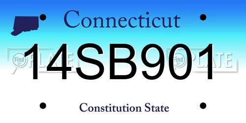 14SB901 Connecticut License Plate