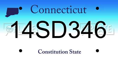 14SD346 Connecticut License Plate
