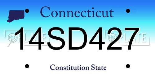 14SD427 Connecticut License Plate