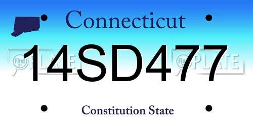 14SD477 Connecticut License Plate