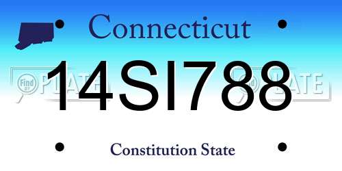14SI788 Connecticut License Plate