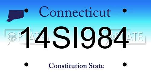 14SI984 Connecticut License Plate