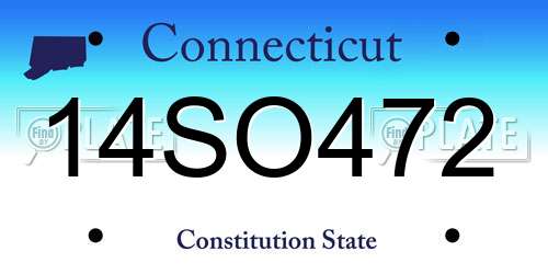 14SO472 Connecticut License Plate