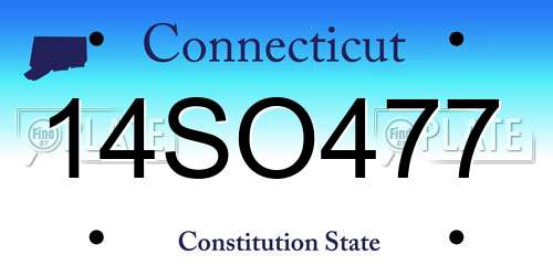 14SO477 Connecticut License Plate